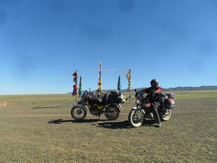 David and the bikes, Mongolia