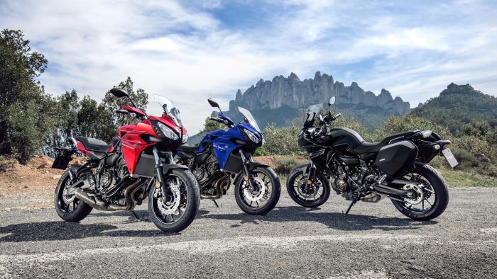 A group of yamaha tracer 700s