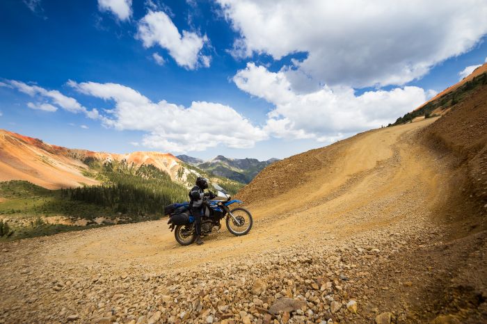Motorcycle on a hairpin bend