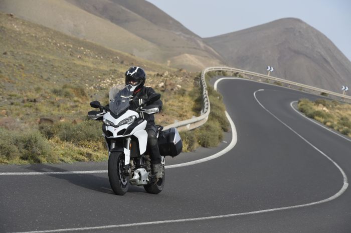 Ducati Multistrada on a twisty road