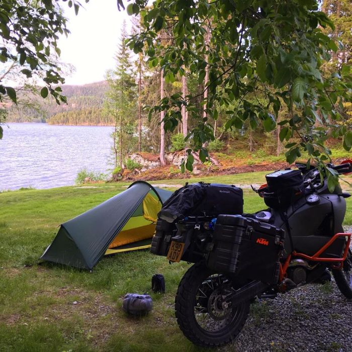 Motorcycle camping in Norway