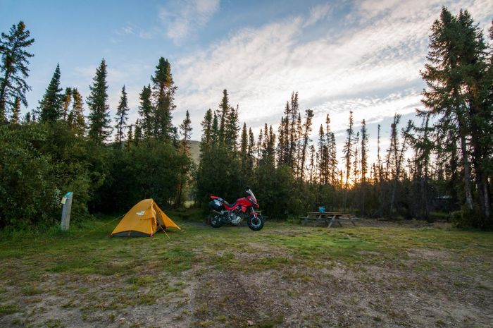 Motorcycle camping