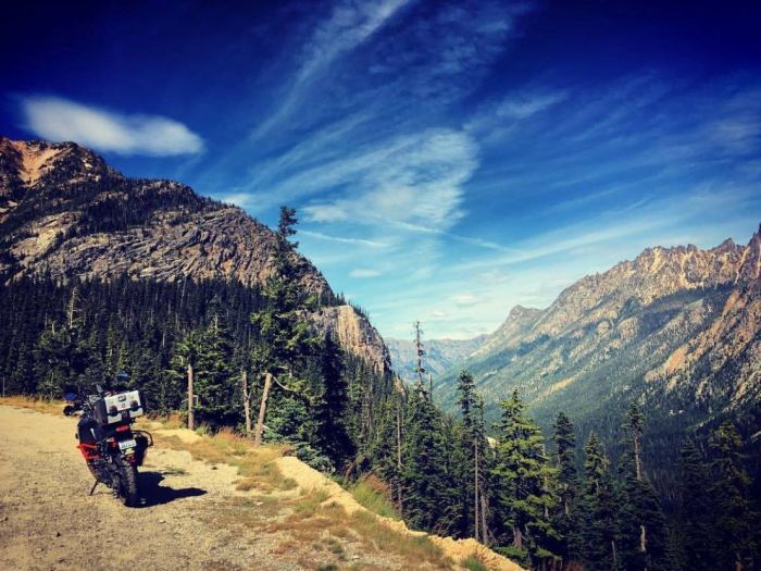 Riding Highway 20 in Washington, USA