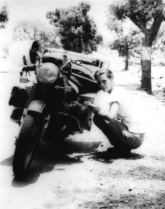 Elspeth Beard and her BMW