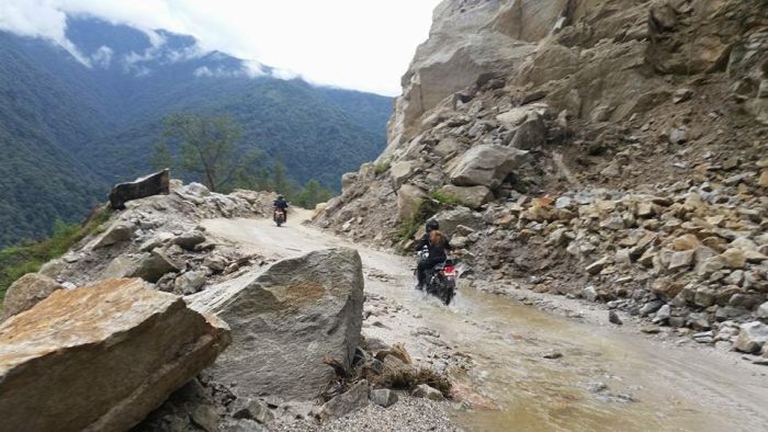 Crossing a ford in Bhutan