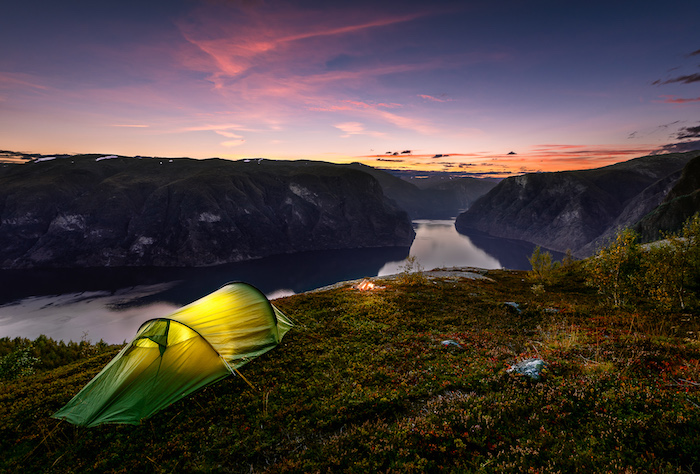 Camping under the northern lights
