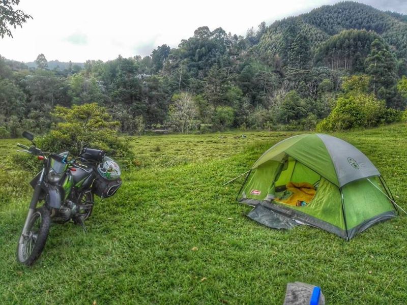 Wild camping in Salento Colombia