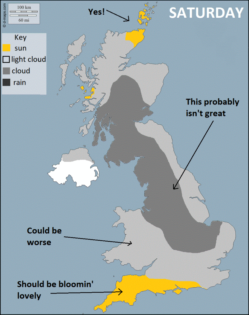 UK Saturday weather forecast