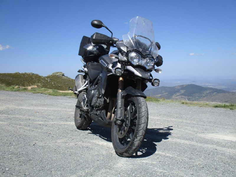 Motorcycle on mountain road