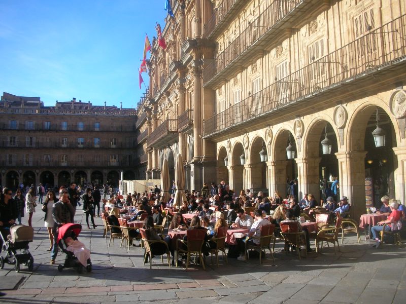 Town square in Salamanca, Spain