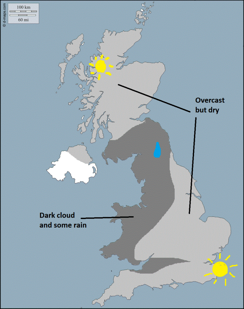 Weather map for Saturday 13 October