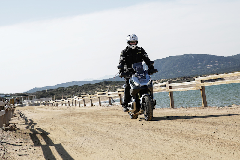 Standing up on the Honda X Adv