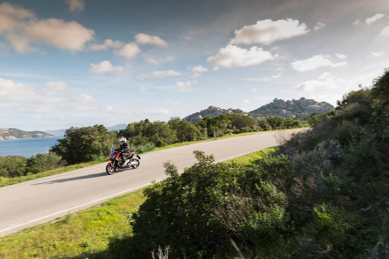 A motorcycle on a road in Italy