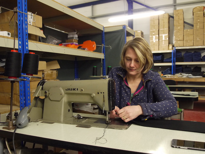 Sewing a pair of motorcycle jeans