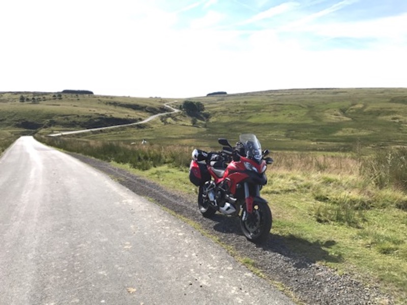 A Ducati on a mountain road