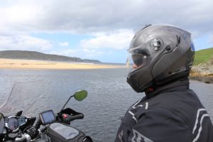 A flip front motorcycle helmet
