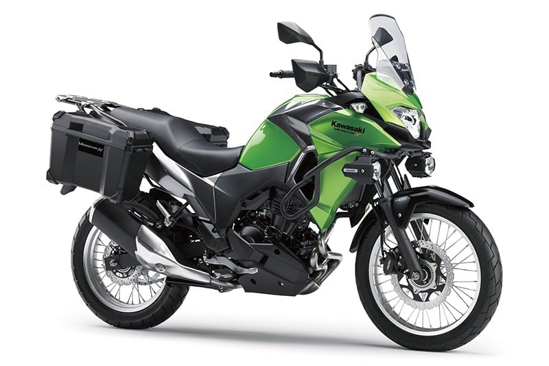 A Kawasaki Versys-X 300 with accessories fitted