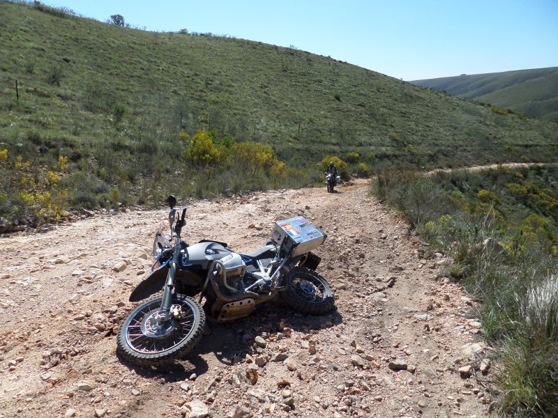Dropped motorcycle off-roading