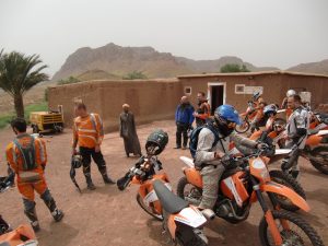 A group of motorcyclists in Morocco