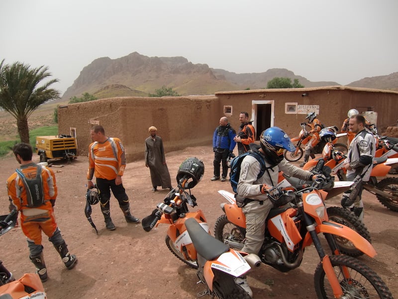 A group of motorcyclists in Morocco