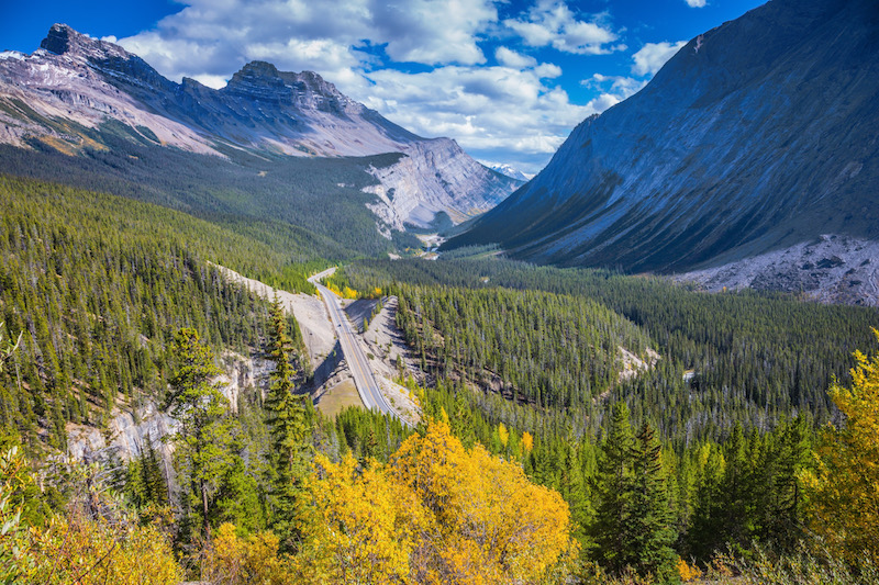 Icefields parkway in Canada