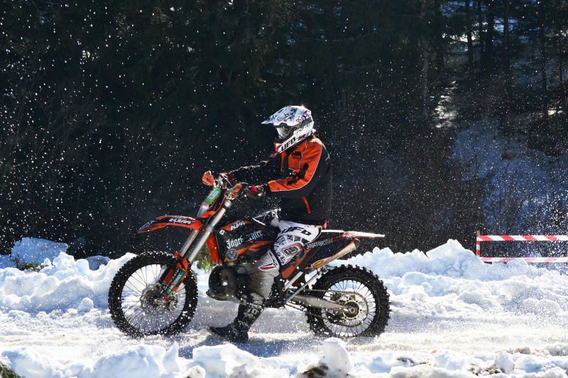 Motorcycling snow