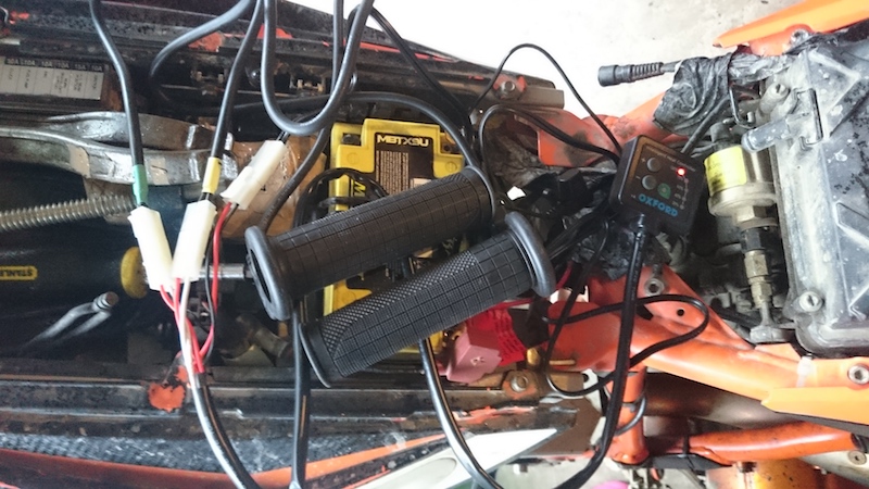 Testing heated grips to make sure they work