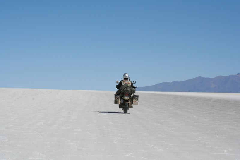 Motorcycle Bolivia Salt Flats