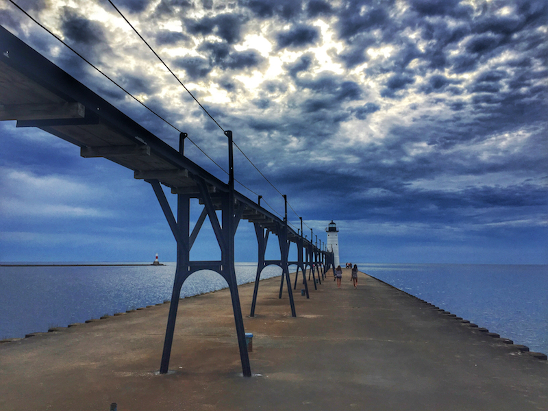 Manistee Beach lighthouse