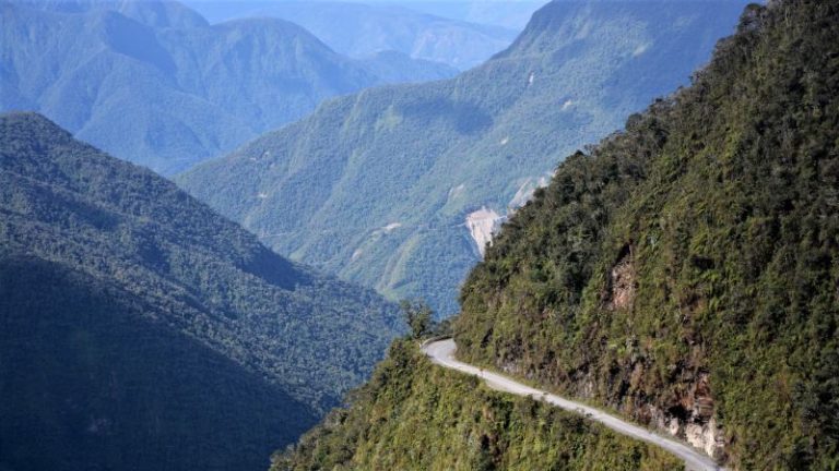 Death road in Bolivia, South America
