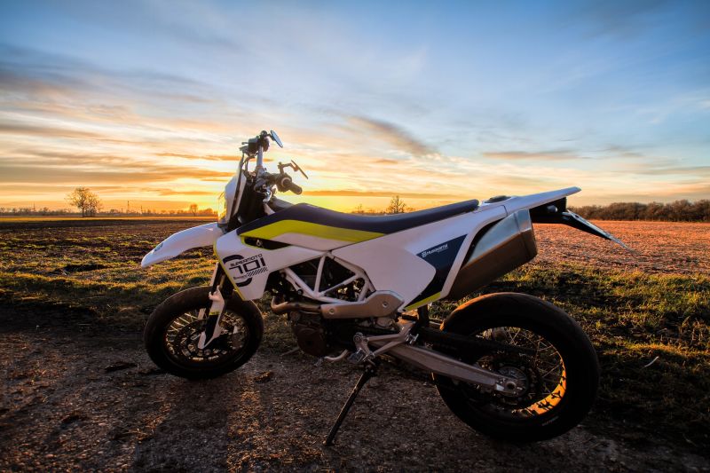 Motorcycle at sunset