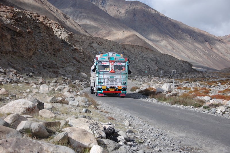 Indian bus mountains