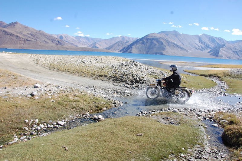 Off-road motorcycling Indian mountains