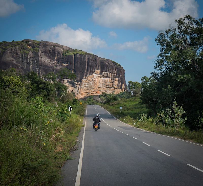 Motorcycle tour of Sri Lanka. Ancient City of Sigiriya is a UNESCO World Heritage Site.