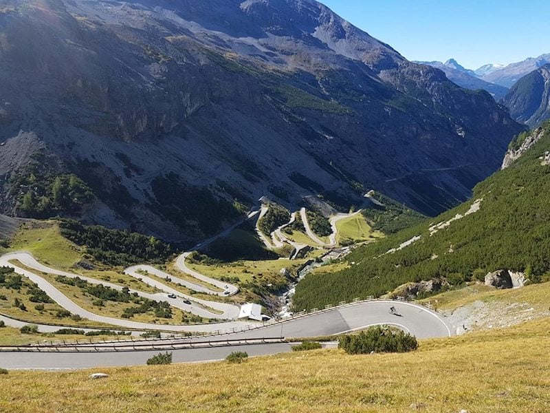 A view of the southern side of the Stelvio Pass