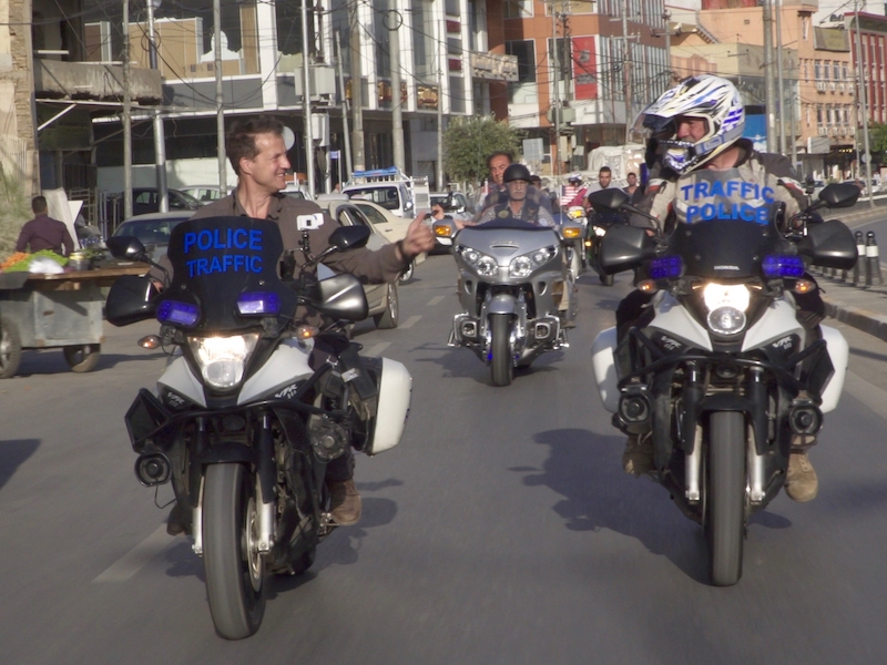 Claudio von Planta and Billy Biketruck ride through Iraq. Bikers Beyond Borders.