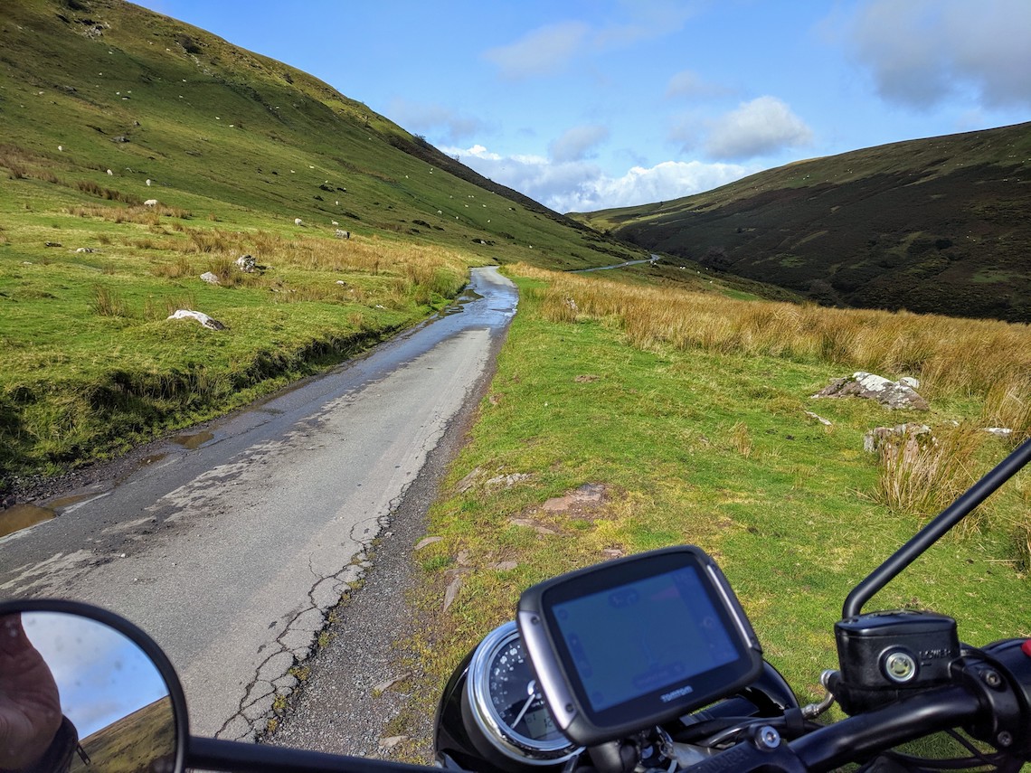 Motorcycle route through the Brecon Beacons