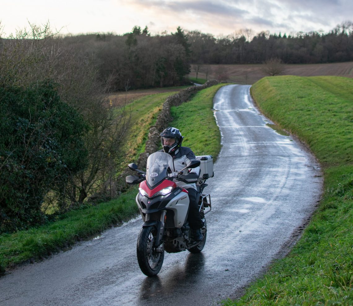 riding motorcycle in the rain