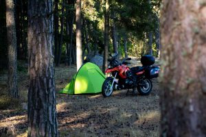Motorcycling camping