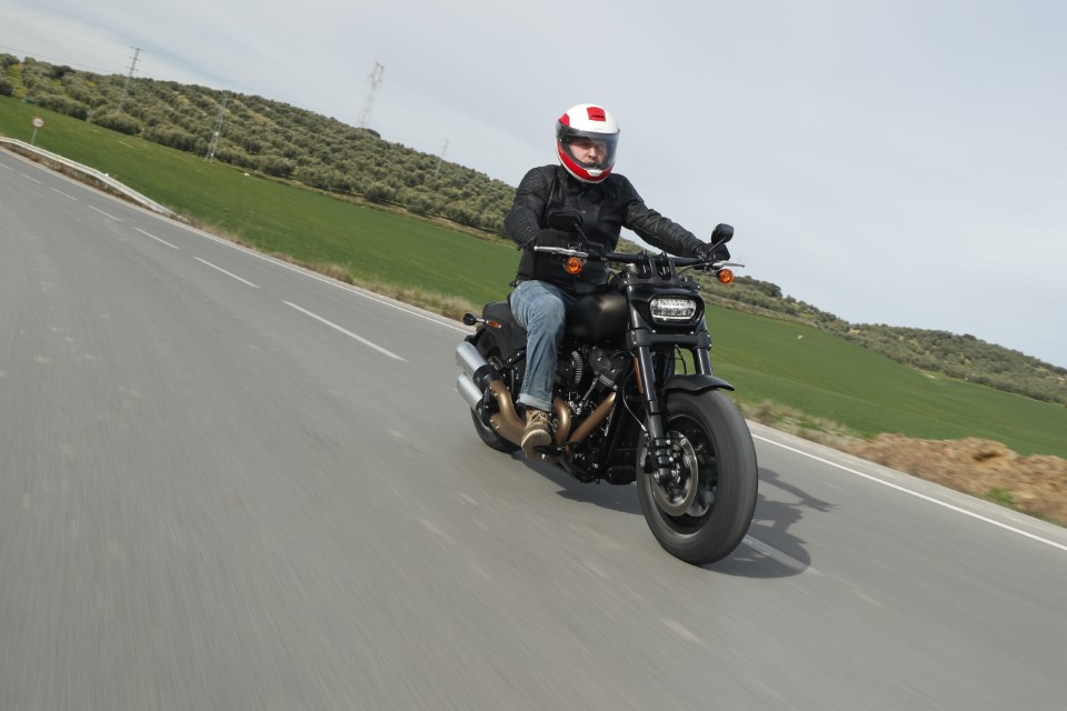 Cruising on the fat bob