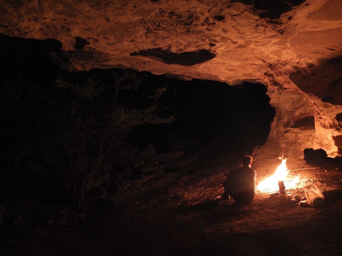Camping in a cave
