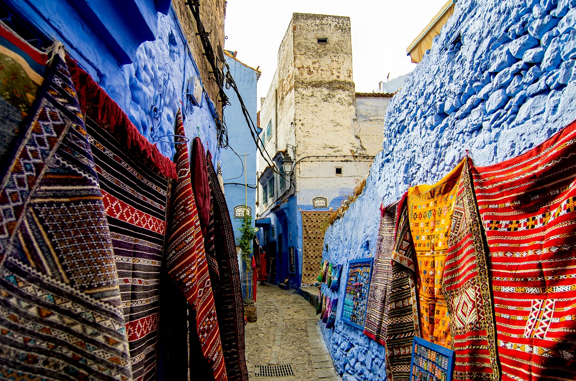 Chefchaouen's-blue-and-white-buildings