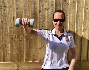 Drop-and-catch-standing-bent-arm-front