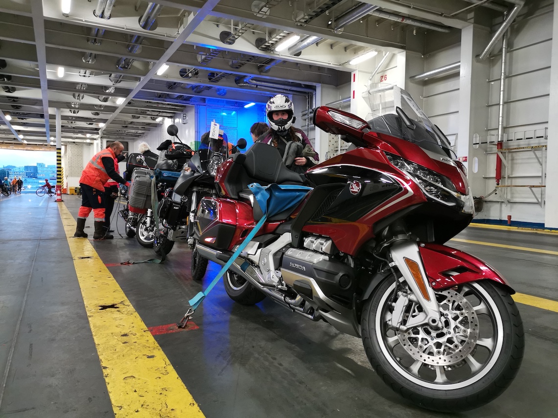 Ferry-home-goldwing-secured