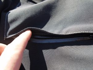 Chest vents blocked by pocket material