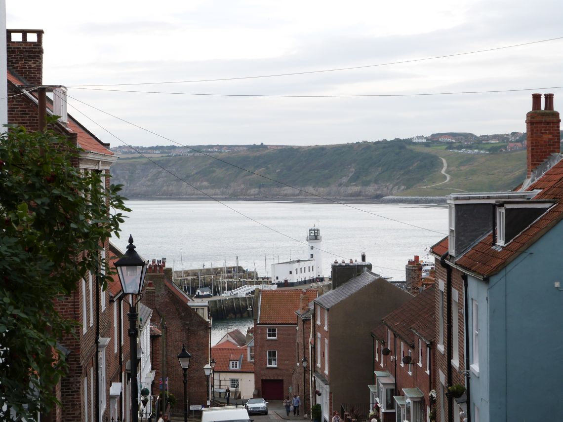 Downhill to Scarborough harbour