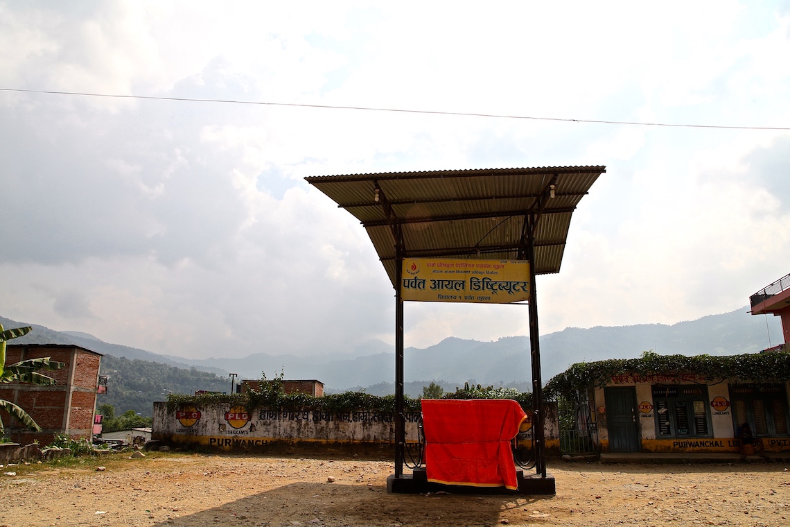 Dry petrol station in the middle of nowhere