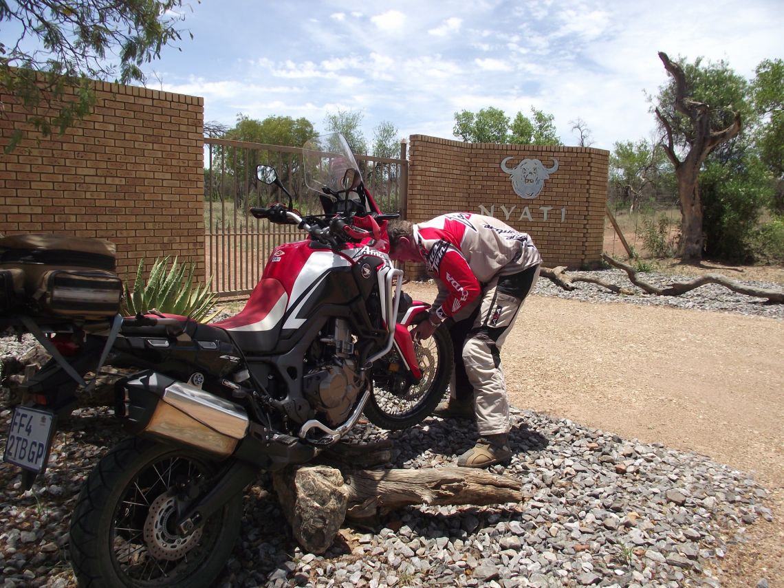 Hein changing our first puncture