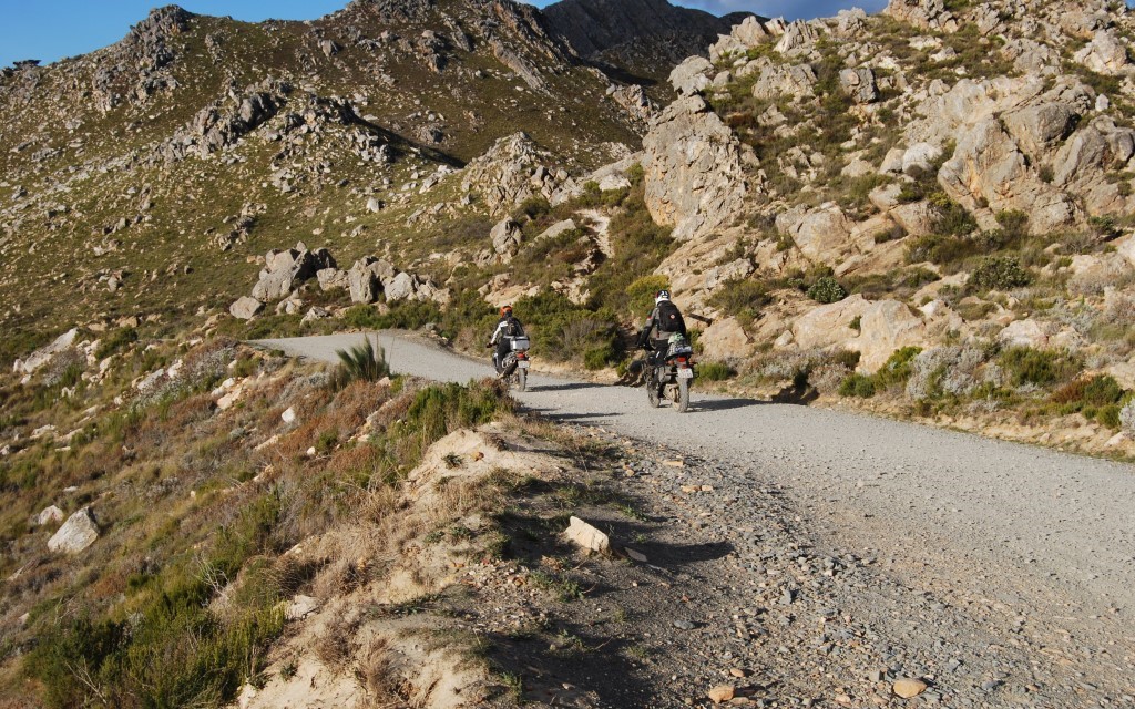 Laurie and Toby begin the descent from Swartburg