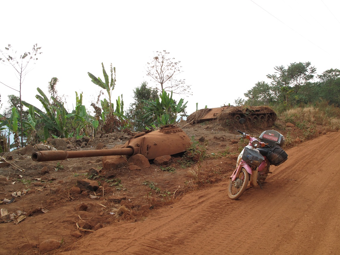 Panther with a tank, Attapeu province, Laos